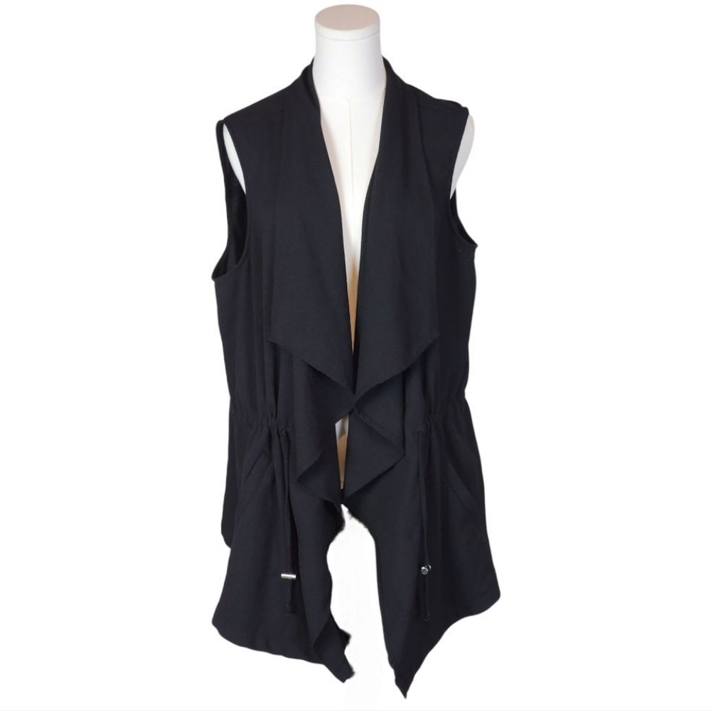 Worthington Black Draped Sleeveless Vest